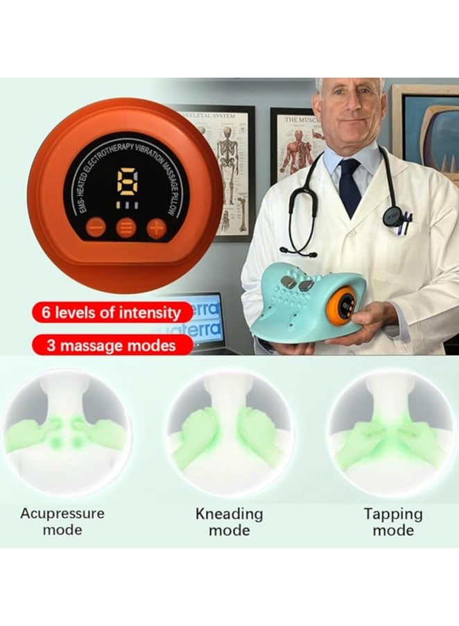 general Neck Massager, Portable Shiatsu Massage Pillow, Neck & Shoulder Massager with Heat Relieves Back & Neck Pain at 6 Speeds, 3 Heat Levels - Image 5