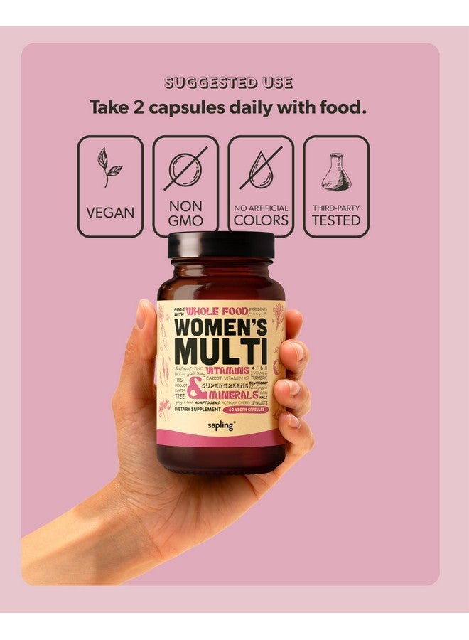 sapling Multivitamin for Women - Daily Women’s Multivitamin - Methylated B Complex with Whole Food Ingredients, Vitamin B12, Folate, A, C, D3, E, K2, Organic Fruits & Vegetables - Vegan, Non-GMO - 60 Caps  - Image 5