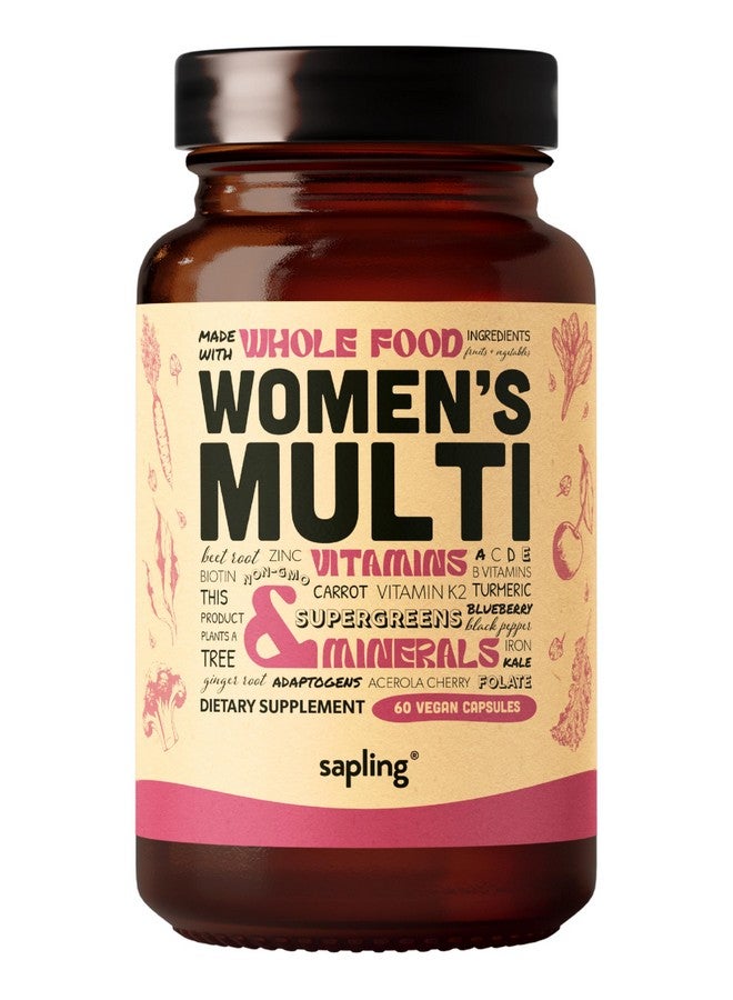sapling Multivitamin for Women - Daily Women’s Multivitamin - Methylated B Complex with Whole Food Ingredients, Vitamin B12, Folate, A, C, D3, E, K2, Organic Fruits & Vegetables - Vegan, Non-GMO - 60 Caps  - Image 1
