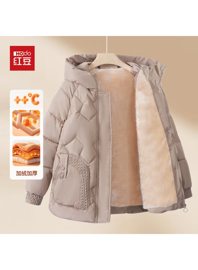 Hodo Women's Autumn Winter Fleece Lined Cotton Jacket  New Middle-aged And Elderly Fashionable Cotton Coat For Women Aged 50-60 - Image 1