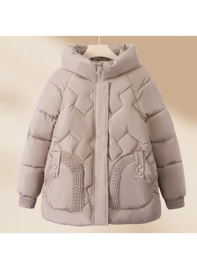 Hodo Women's Autumn Winter Fleece Lined Cotton Jacket  New Middle-aged And Elderly Fashionable Cotton Coat For Women Aged 50-60 - Image 2