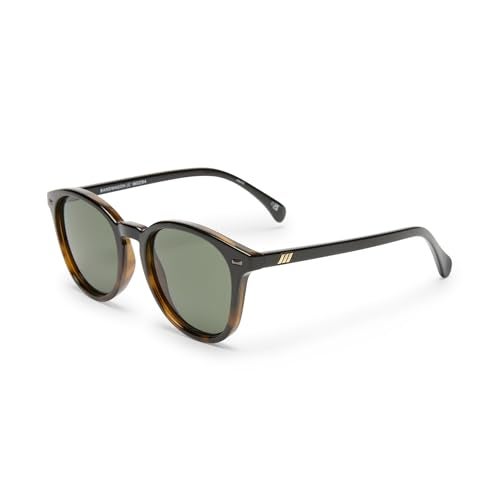 Le Specs Bandwagon Sunglasses - Black Tort, Round, Unisex, Classic 'Everyday' Style - Image 1