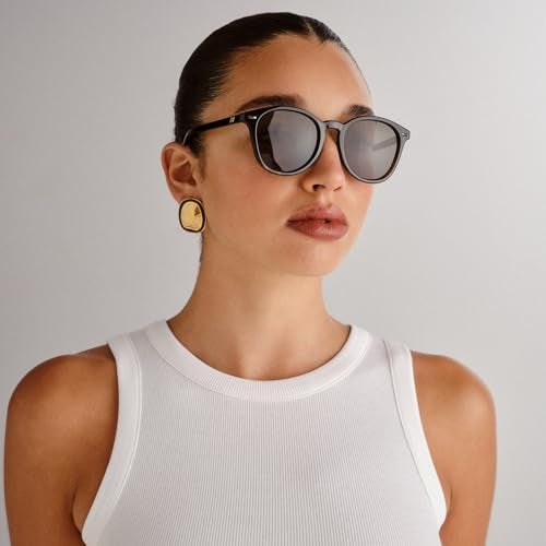 Le Specs Bandwagon Sunglasses - Black Tort, Round, Unisex, Classic 'Everyday' Style - Image 3