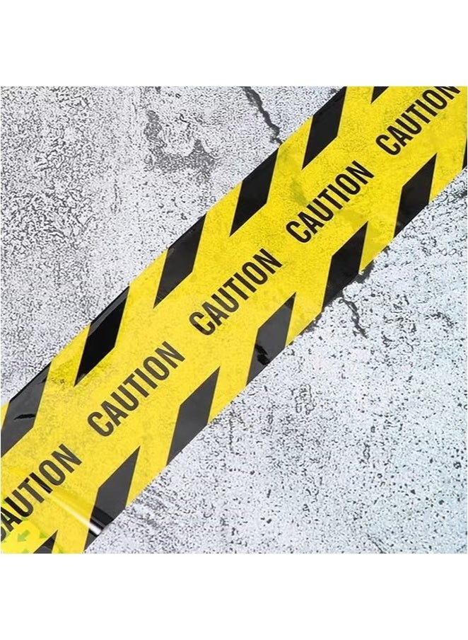OMEVE 2 PCS Warning Tape Self-Adhesive - Caution, Packaging Tape, Yellow and Black Anti Slip Sticker Self Adhesive Masking Tape Safety Strip for Marking Floors Walls Step Floor Tape Black Duct Tape4.8CM*25M - Image 4