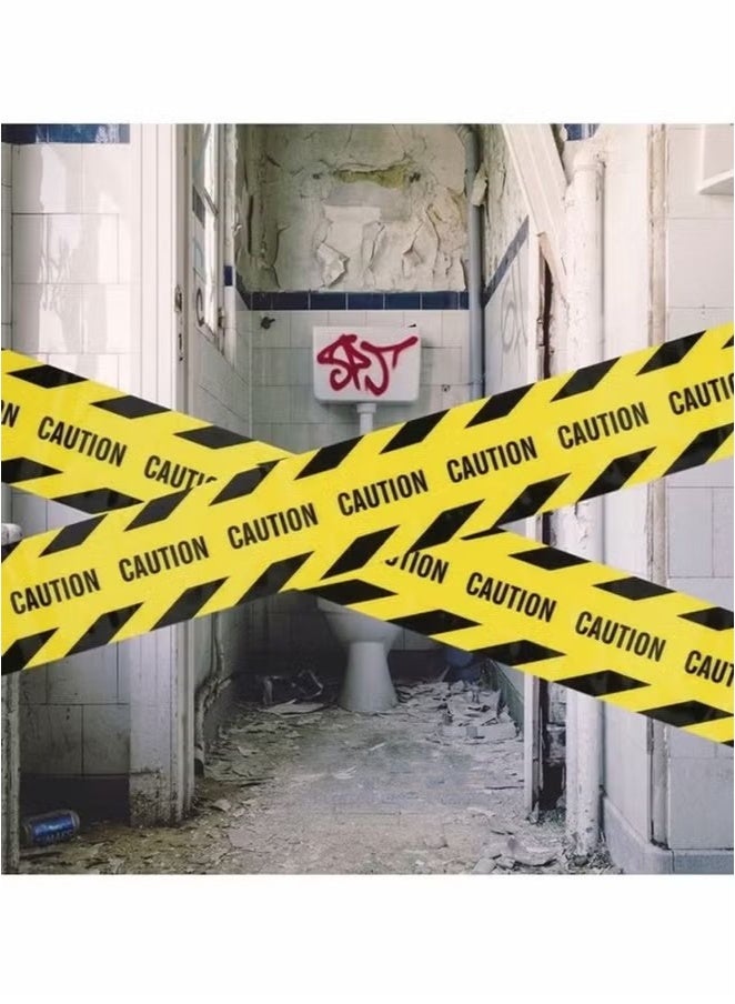 OMEVE 2 PCS Warning Tape Self-Adhesive - Caution, Packaging Tape, Yellow and Black Anti Slip Sticker Self Adhesive Masking Tape Safety Strip for Marking Floors Walls Step Floor Tape Black Duct Tape4.8CM*25M - Image 3