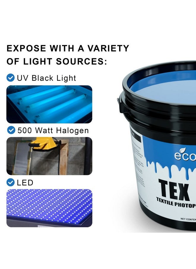 سكرين برينت دايركت مستحلب طباعة الشاشة Ecotextexblue (نصف لتر 16 أونصة) مستحلب صور حساس مسبقًا للشاشات الحريرية والنسيج لطباعة الشاشة وأحبار البلاستيسول ومستلزمات طباعة الشاشة من البوليمر الضوئي النقي  - Image 5