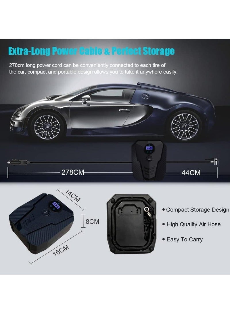 ARNOTEC ضاغط هواء سيارة سلكي 12 فولت، مضخة هواء محمولة 100 PSI مع مقياس ضغط تناظري ومجموعة فوهات متعددة للسيارة والدراجة النارية والدراجة والمنتجات القابلة للنفخ - Image 4