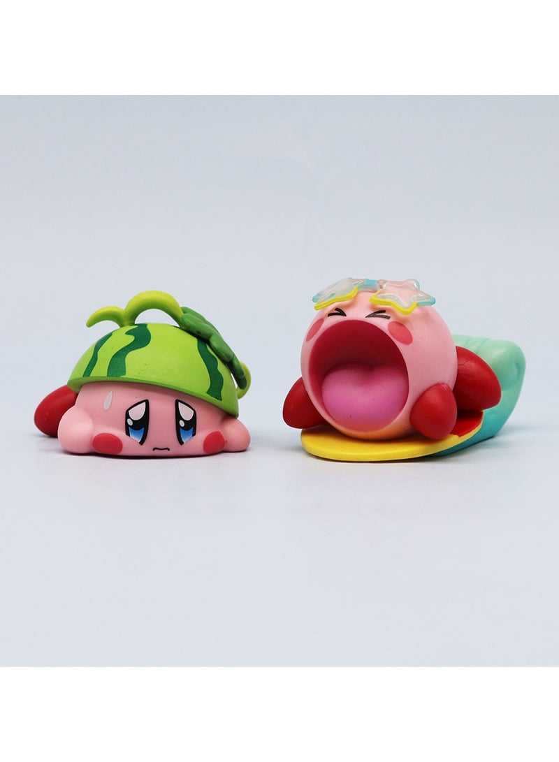 6-Piece Set Of Beach Series Kirby Figure Model Ornaments Suitable For Collection And Gift ,Bag Pack  - Image 4