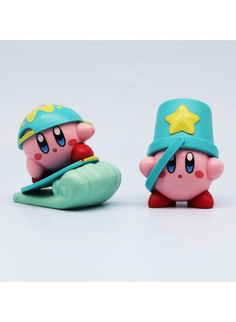 6-Piece Set Of Beach Series Kirby Figure Model Ornaments Suitable For Collection And Gift ,Bag Pack  - Image 3