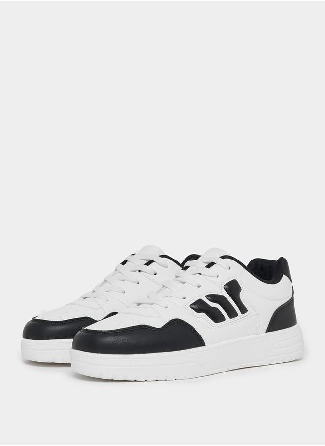 Styli Graphic Patch Work Lace Up Platform Sole Sneakers  - Image 2