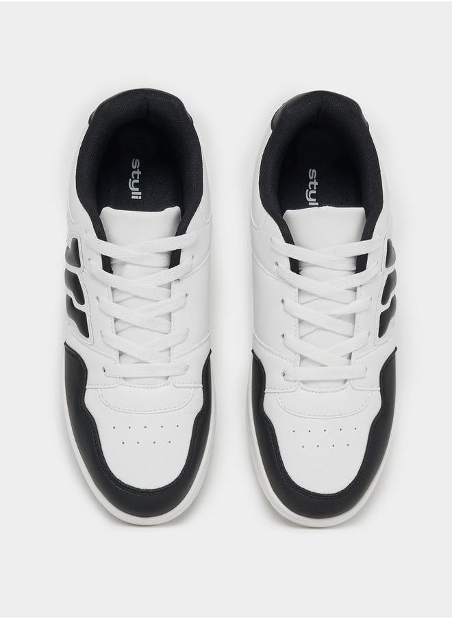 Styli Graphic Patch Work Lace Up Platform Sole Sneakers  - Image 5