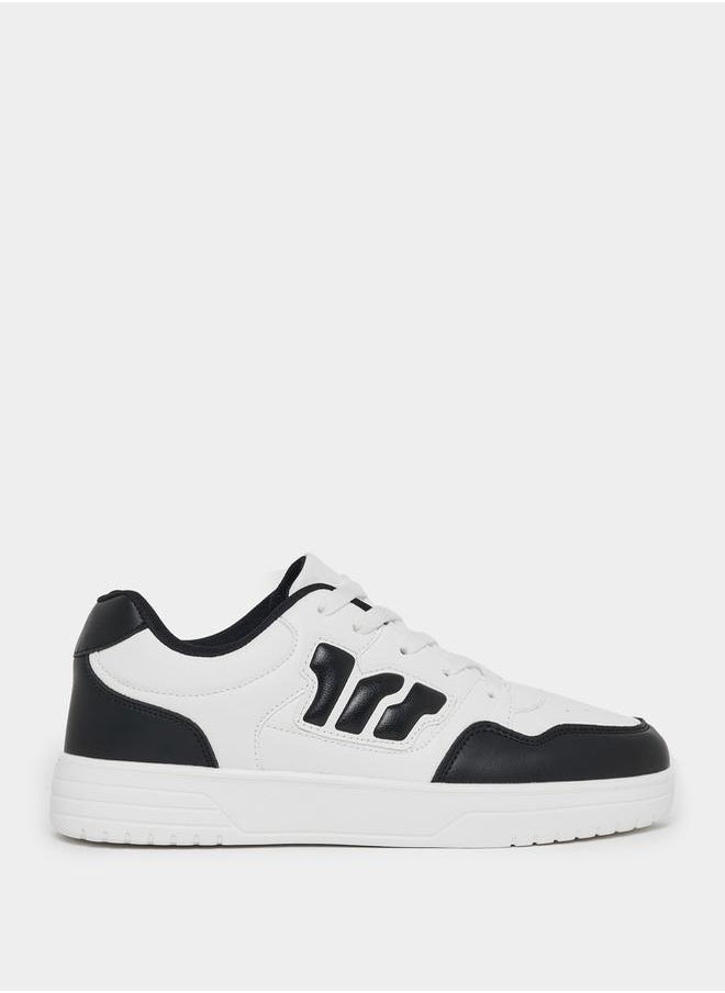 Styli Graphic Patch Work Lace Up Platform Sole Sneakers  - Image 1