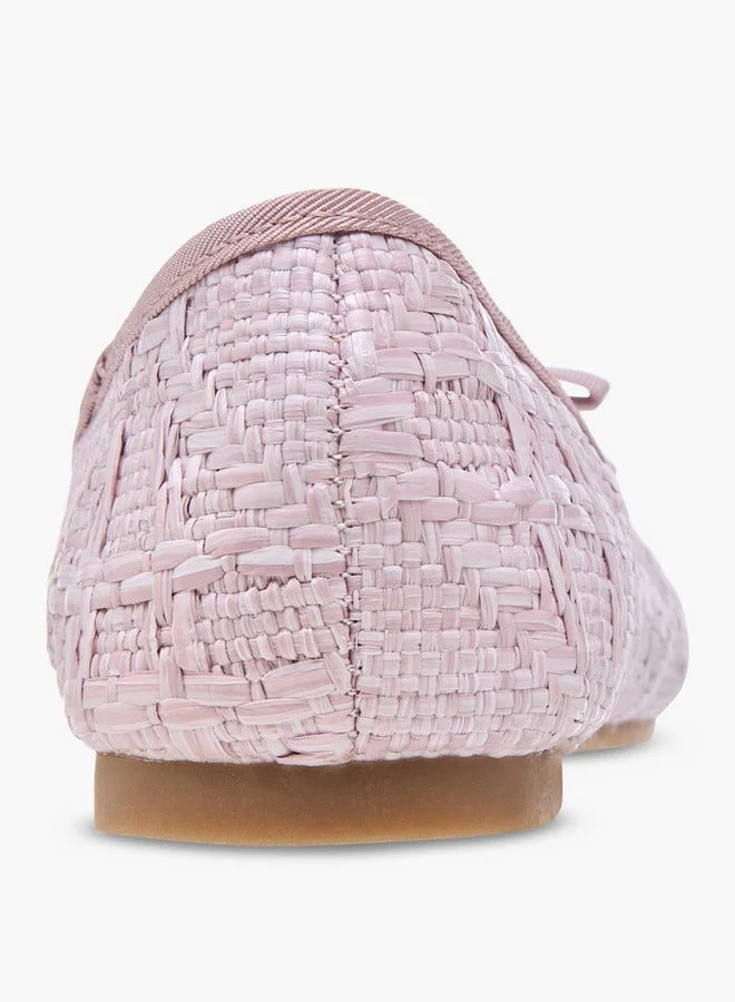 Little Missy PINK Bow Applique Slip-On Ballerina Shoes for Women | Best Price UAE