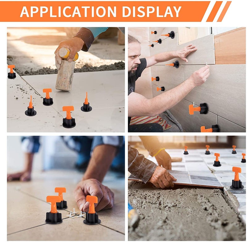 Zaptec Reusable Tile Levelling System Complete Kit For Floor & Wall Tiles (Pack of 50 Pcs T Needle, 50 Pcs Cap & 1 Wrench) (Orange & Black) - Image 5
