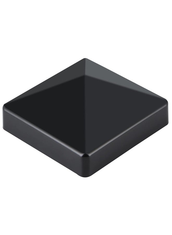 MOLIGOU 4 Pcs Vinyl Fence Post Caps, Pyramid Post Caps, Post Cap Cover for 4"×4" Vinyl Post (Black) - Image 2