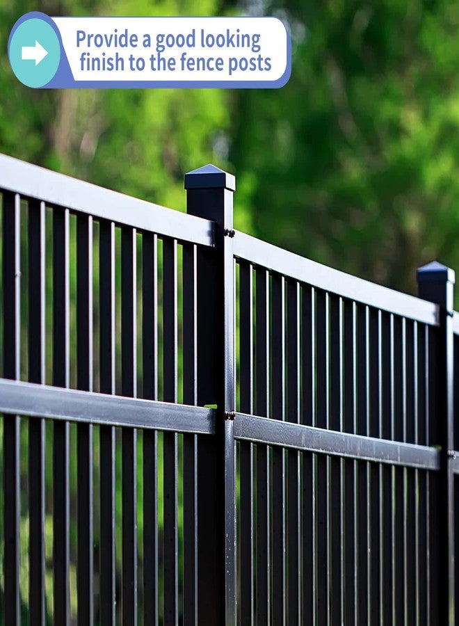 MOLIGOU 4 Pcs Vinyl Fence Post Caps, Pyramid Post Caps, Post Cap Cover for 4"×4" Vinyl Post (Black) - Image 5