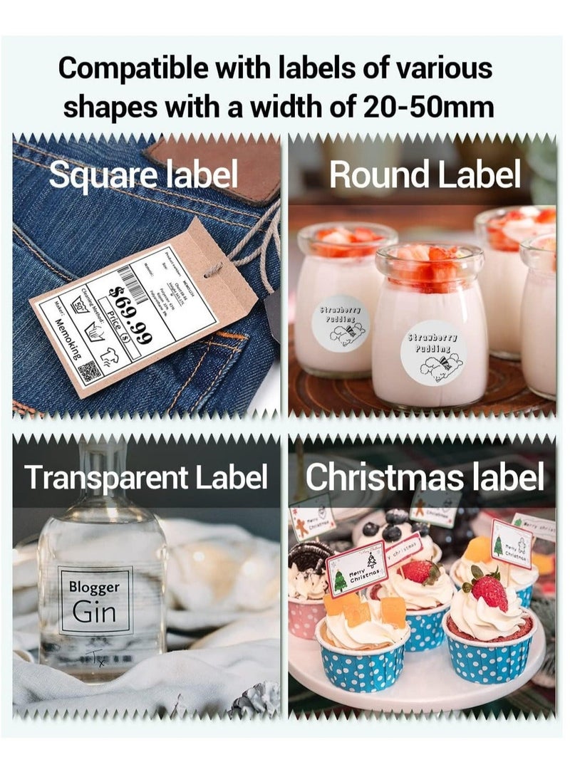 Phomemo M110 Portable Bluetooth Thermal Mini Label Maker Machine, Sticker Maker, Barcode Printer for Clothing, Jewelry, Retail, Mailing, Compatible with Android & iOS System (Black) - Image 2