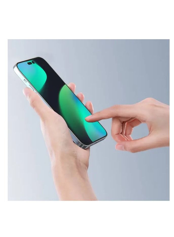 devia Van Series Full Screen Anti-Static Twice-Tempered Glass for iPhone 14 Pro (6.1") - Black - Image 4