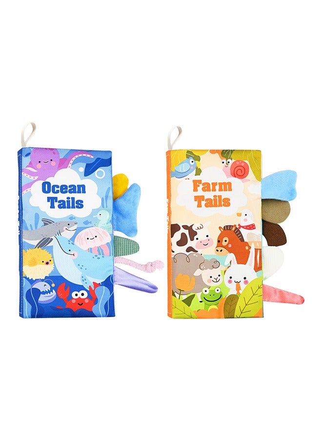 Animal World Cloth Book, Early Childhood Educational Fabric Book with 3D Tail, Ideal as an Early Visual Stimulation Tool - Image 1