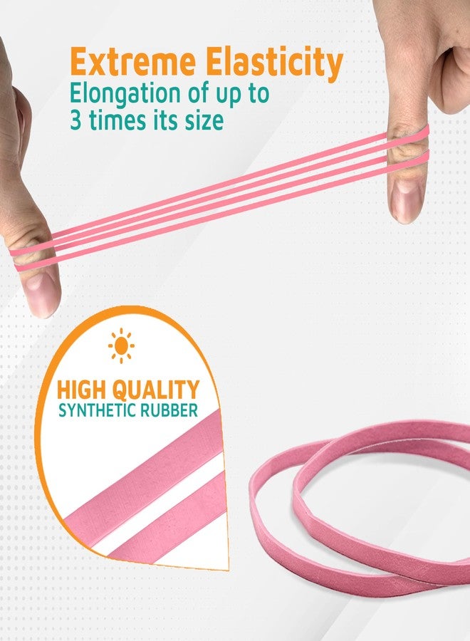 PlasticMill Pink Rubber Bands Size 33 (3 1/2" x 1/8") - #33 Colored Rubber Bands Office Supplies - Strong, Elastic Bands for Crafts, Balloon Garland, Cash, File Folders (100-Pack) - Image 3