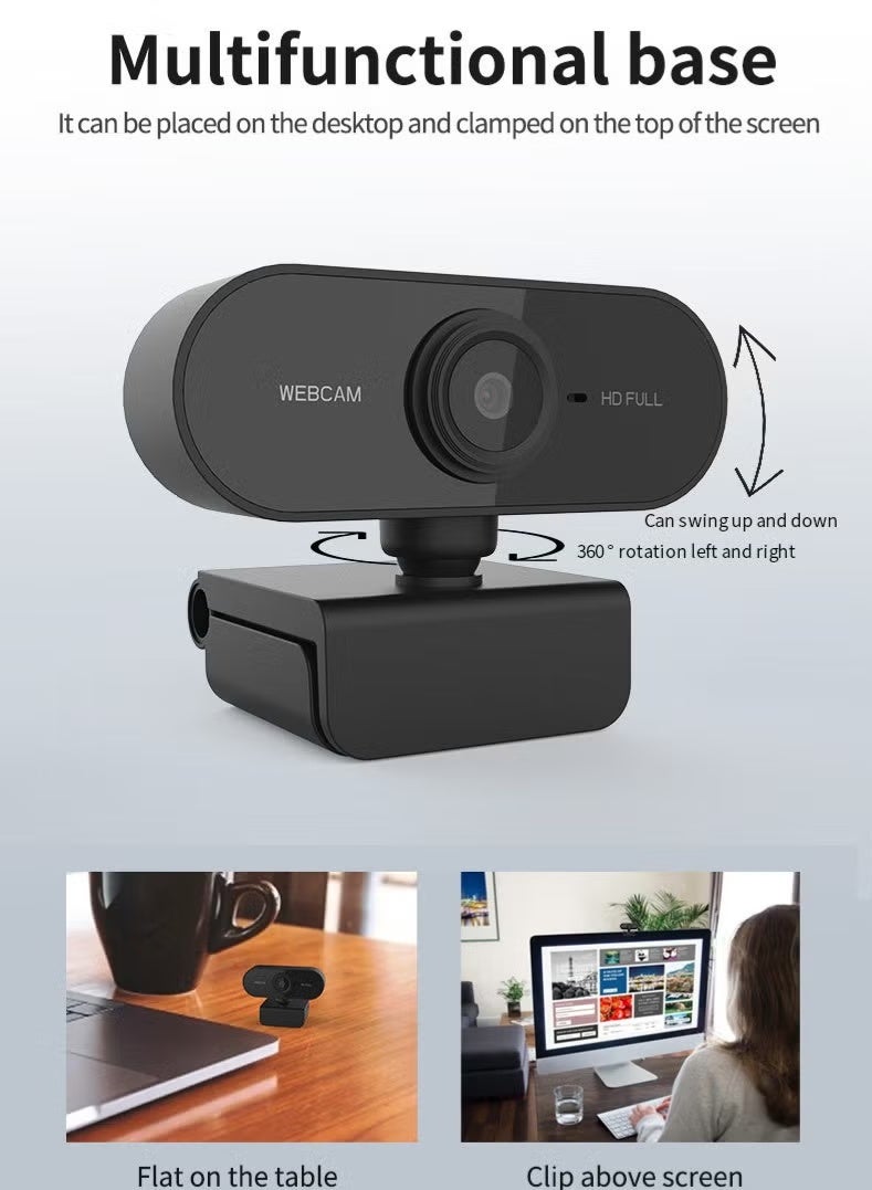 ZetRA 1080P High Definition USB Computer Webcam with Built-in Microphone for Video Conference Online Meeting Home Office and Remote Work - Image 4