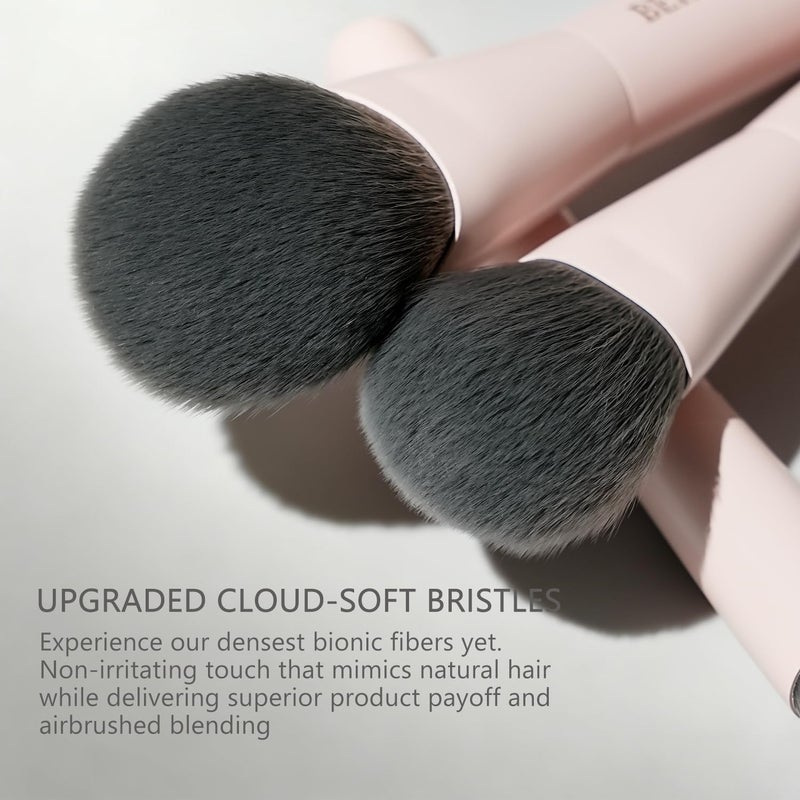 BEILI 6 Pcs Portable Travel Makeup Brush Set with Sponge Puff, Mini Soft Foundation Powder Eyeshadow Brushes, Makeup Sponge for Blending, Ideal for On-the-Go, Gift for Women - Image 4
