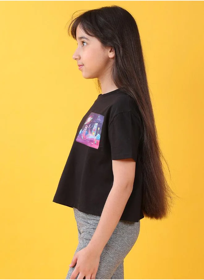 Anthrilo Planet Graphic Print T-Shirt by Styli
