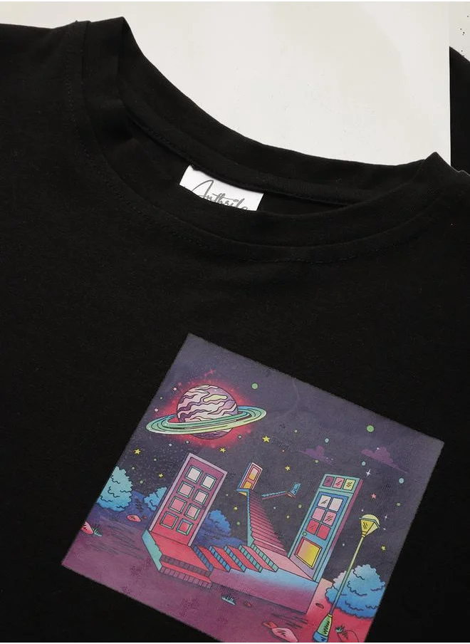 Anthrilo Planet Graphic Print T-Shirt by Styli