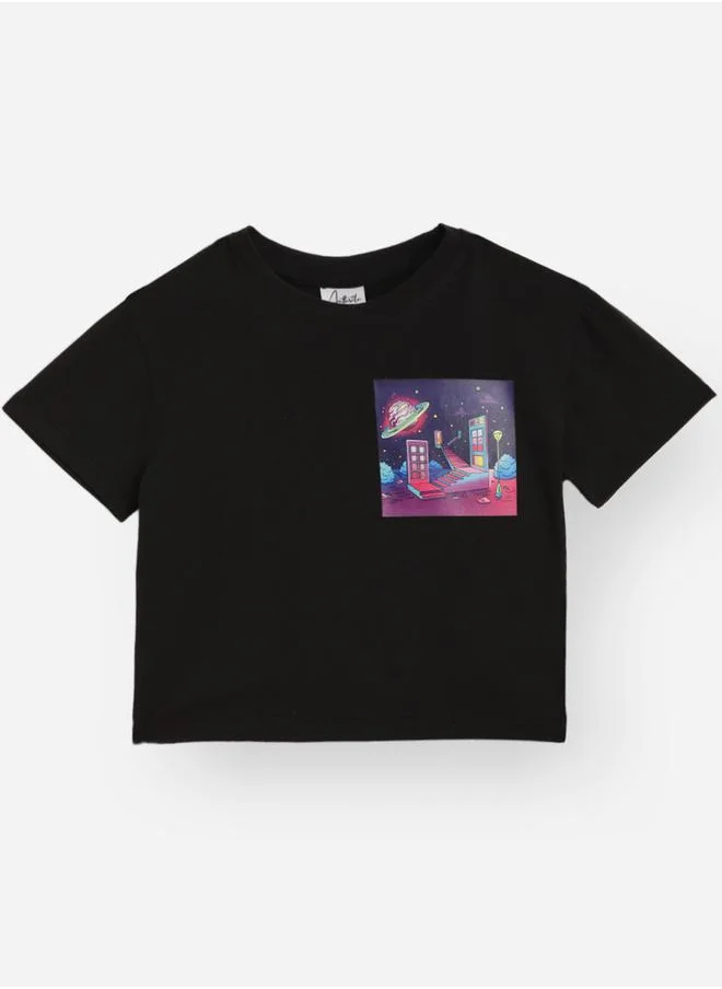 Anthrilo Planet Graphic Print T-Shirt by Styli