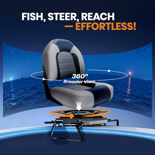 Xinkunmarine 360° Swivel Boat Seat Mount Base, Adjustable 7.5-18" Clamp On Heavy Duty Steel, for Jon Fishing Bass Kayak Skiff Boat - Image 3