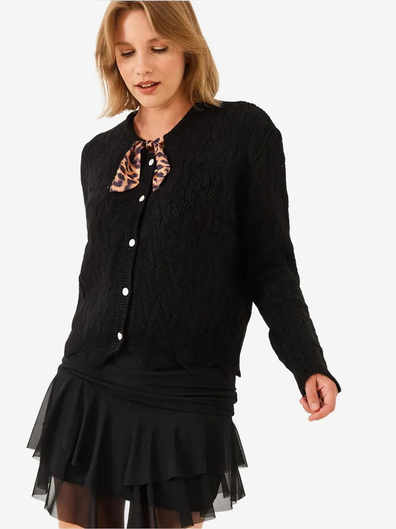 Bianco Lucci LUCCI Textured Knitwear Cardigan