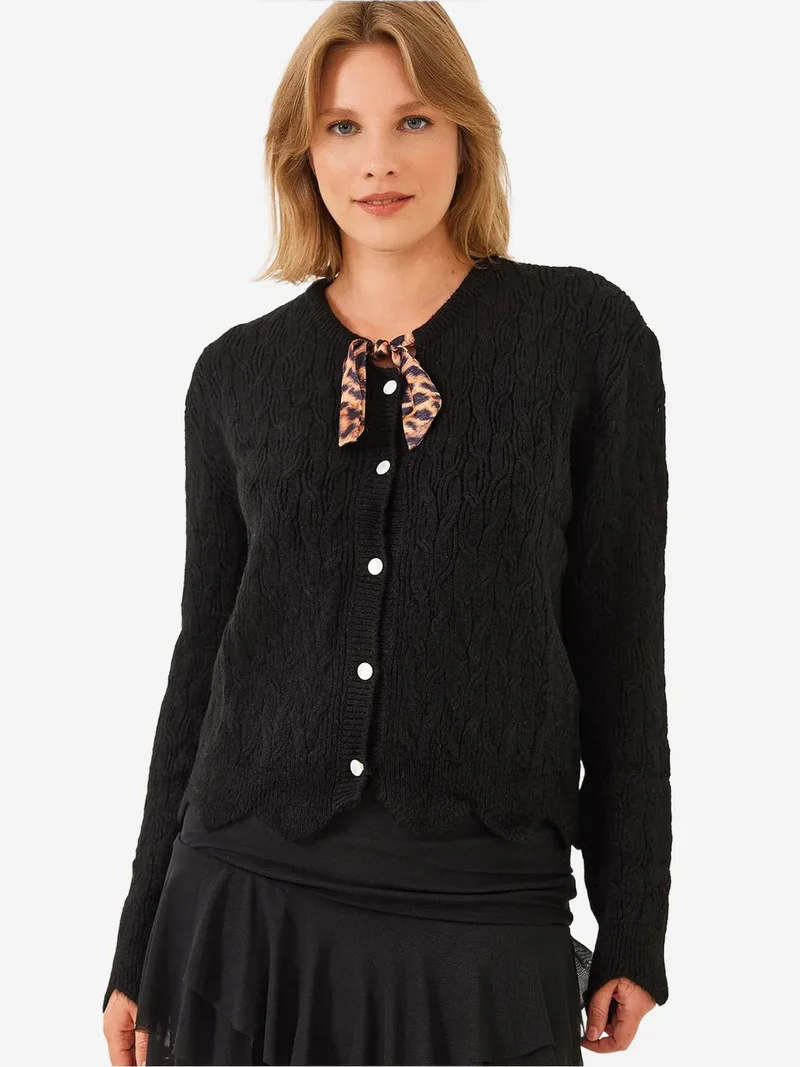 Bianco Lucci LUCCI Textured Knitwear Cardigan