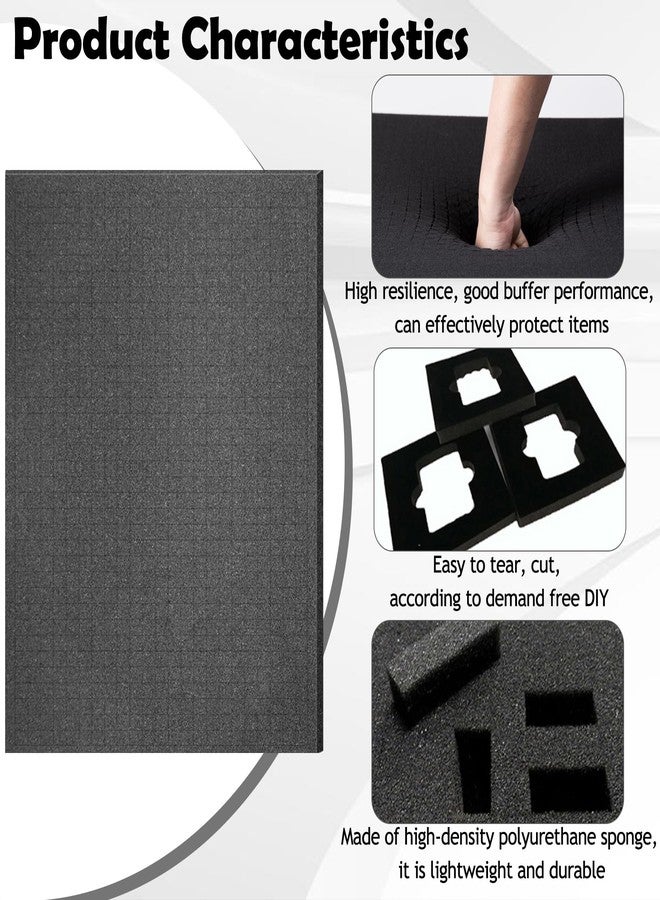 ROJMMFOL 16" x 12" Pick and Pluck Foam Inserts for Tool Box - 8 Pack High-Density Polyurethane Foam Sheets (4×0.4in + 4×0.8in), Customizable Toolbox Padding for Equipment, Tools, Cameras & Cases - Image 4