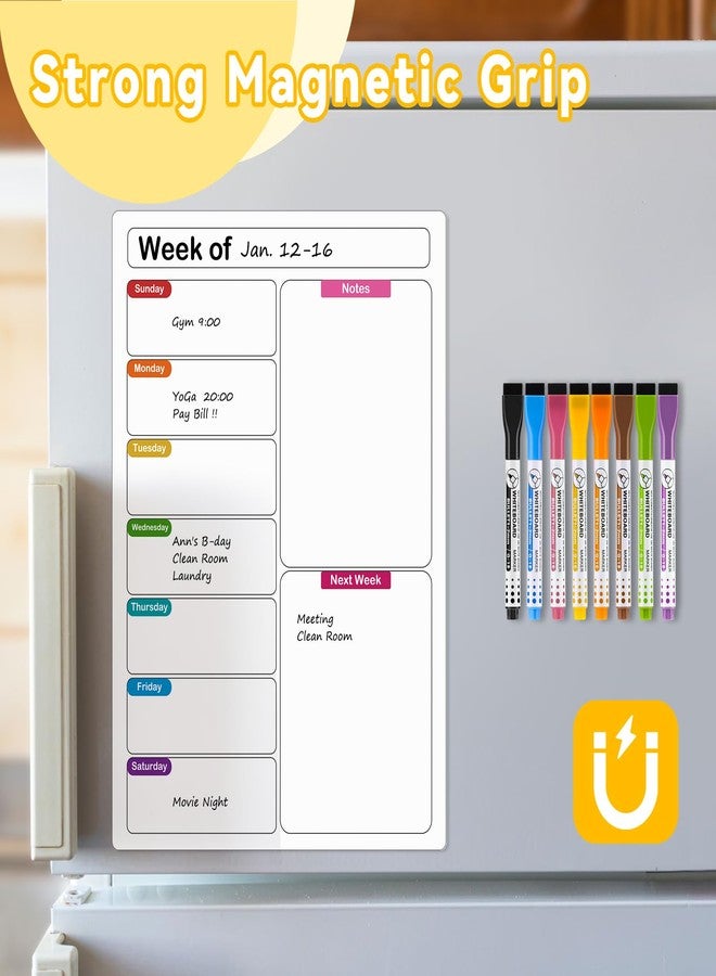 WALGLASS Dry Erase Markers, 8 Count Magnetic Whiteboard Markers with Eraser, Fine Tip For Writing on White Board, Dry Erase Calendar Board, Fridge Calendar for School Office Home - 8 Colors - Image 4