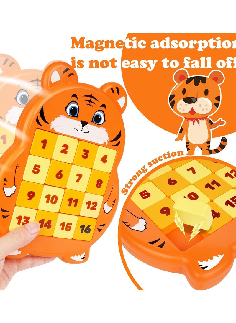 Excefore - Slide Puzzle Games, Challenging Math Puzzle Toys for Kids, Teens, and Adults, Handheld Brain Teaser Tangram Jigsaw IQ Game, Travel-Friendly Fidget Toy for STEM Learning - Image 1