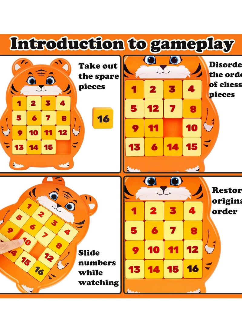 Excefore - Slide Puzzle Games, Challenging Math Puzzle Toys for Kids, Teens, and Adults, Handheld Brain Teaser Tangram Jigsaw IQ Game, Travel-Friendly Fidget Toy for STEM Learning - Image 1