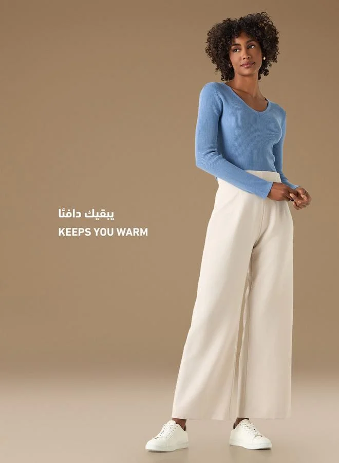 2Xtremz 2Xtremz Ribbed V-Neck Sweater with Long Sleeves