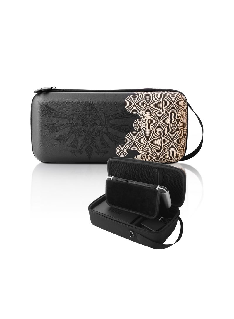 SOLARAE Storage Case Fit for Nintendo Switch/Switch OLED, Portable Travel Hard Shell Bag with Shoulder Strap, Built-in Stand Design Fit AC Charger Adapter, Switch Dock/Pro Controller, Accessories, Black - Image 1