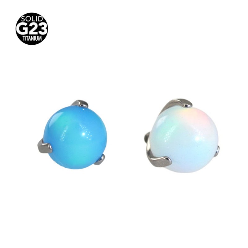 G23 Titanium 3 Claws Pull Flower Nebula Australia Treasure Ball 0.9 Teeth Replacement Ball Lip Nail Ear Bone Nail Ear Screen Nail Tongue Nail Nail - Image 3
