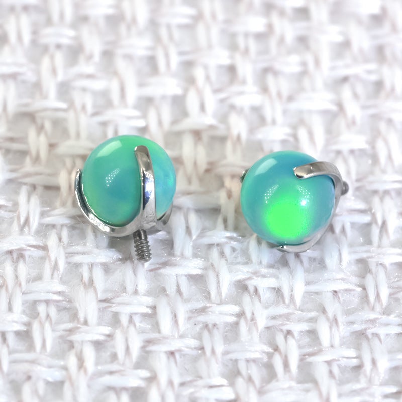 G23 Titanium 3 Claws Pull Flower Nebula Australia Treasure Ball 0.9 Teeth Replacement Ball Lip Nail Ear Bone Nail Ear Screen Nail Tongue Nail Nail - Image 1