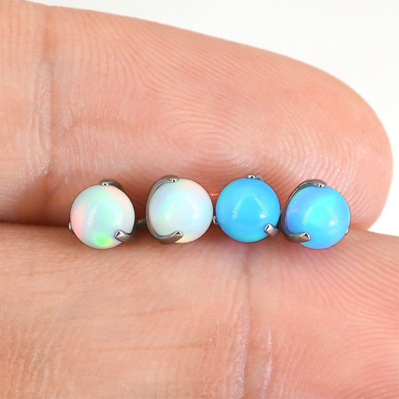 G23 Titanium 3 Claws Pull Flower Nebula Australia Treasure Ball 0.9 Teeth Replacement Ball Lip Nail Ear Bone Nail Ear Screen Nail Tongue Nail Nail - Image 4