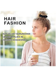 Umiwin 12-Piece Hair Scrunchie Set Black  - Image 4
