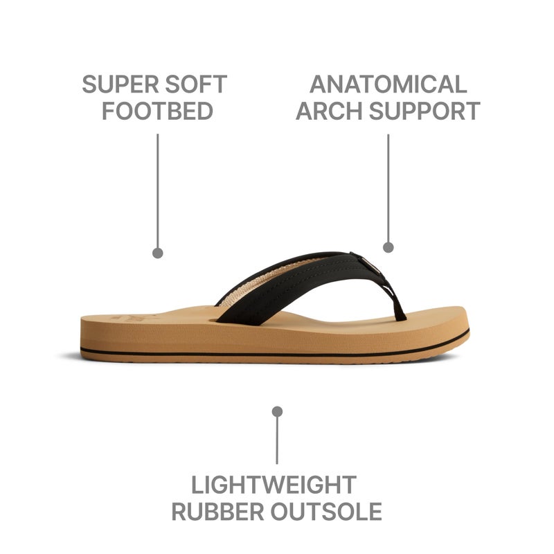 REEF Cushion Breeze Womens Flip Flop, Ultra Soft Cushion Footbed, Arch Support, Black/Tan, 9 - Image 5
