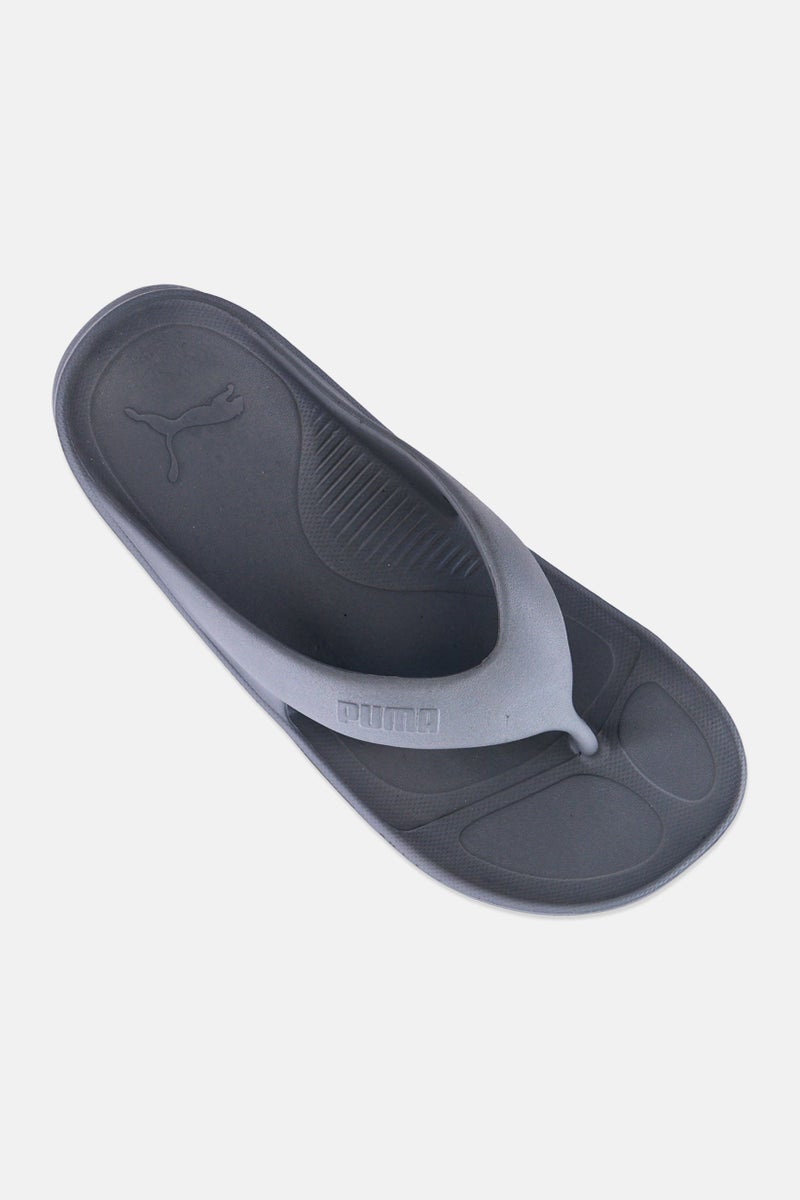 PUMA Men Brand Logo Slip On Slippers, Dark Grey - Image 4