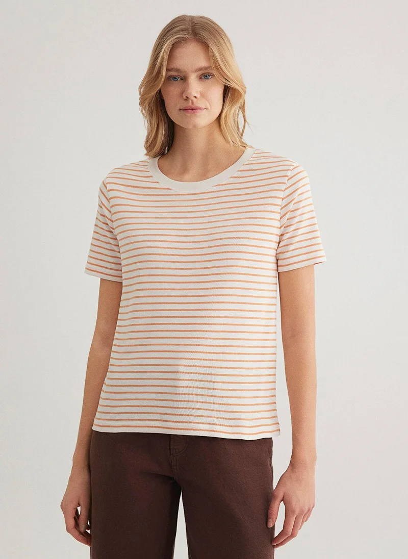 MAVI Crew Neck Orange Basic T-Shirt
