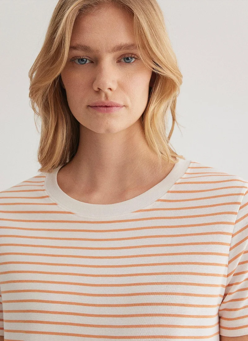 MAVI Crew Neck Orange Basic T-Shirt
