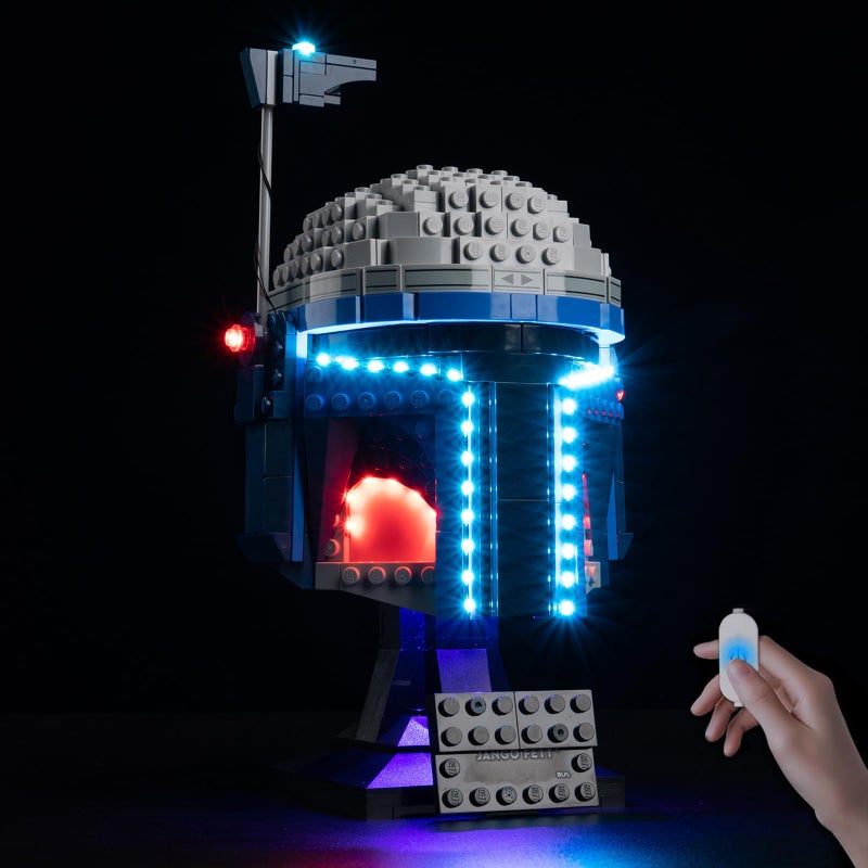 BrickSoul Light Up Kit Compatible with Lego Jango Fett Helmet 75408 Building Set Upgrade Wired Dimmable Lighting Accessories for Star Wars Set Not Included 75408 Building - Image 3