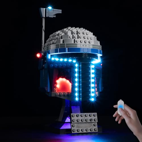 BrickSoul Light Up Kit Compatible with Lego Jango Fett Helmet 75408 Building Set Upgrade Wired Dimmable Lighting Accessories for Star Wars Set Not Included 75408 Building - Image 1