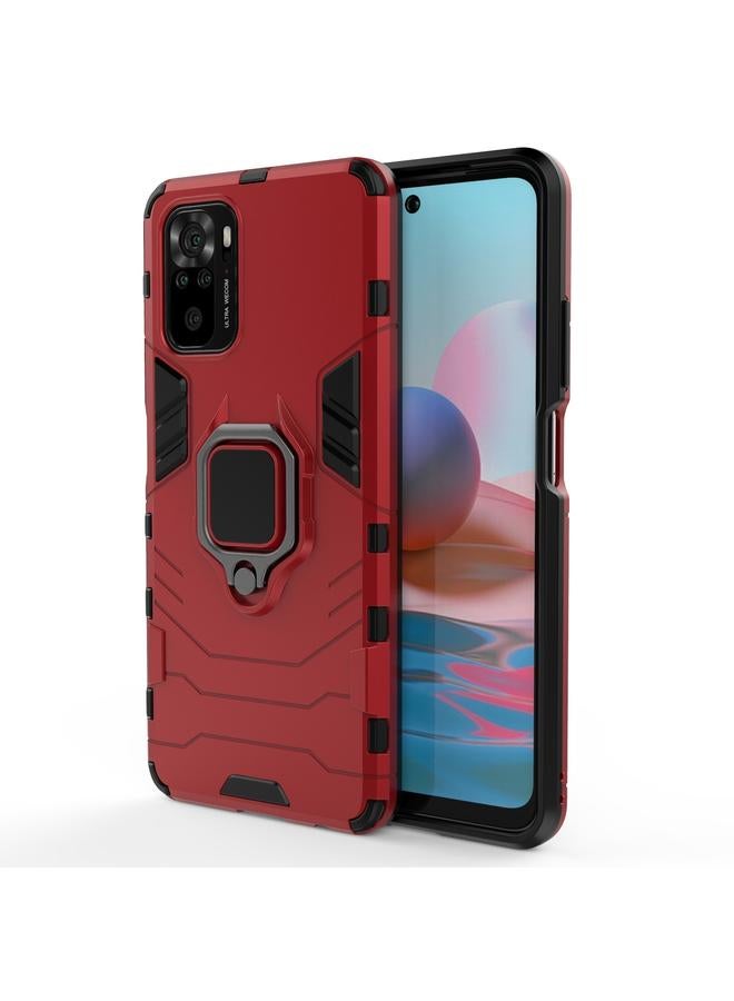 The Bros Case For Xiaomi Redmi Note 10 4G Shockproof PC + TPU Protective Case with Magnetic Ring Holder