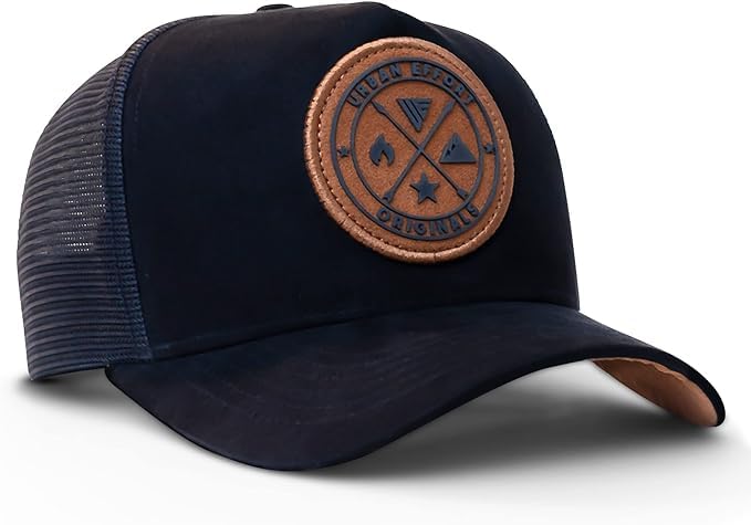 Urban Effort Mesh Back Cap - for Men and Women Baseball Hat 5-Panel Trucker Hat - Great Snapback Closure for Hunting & Hiking (Black/Gold) - Image 1